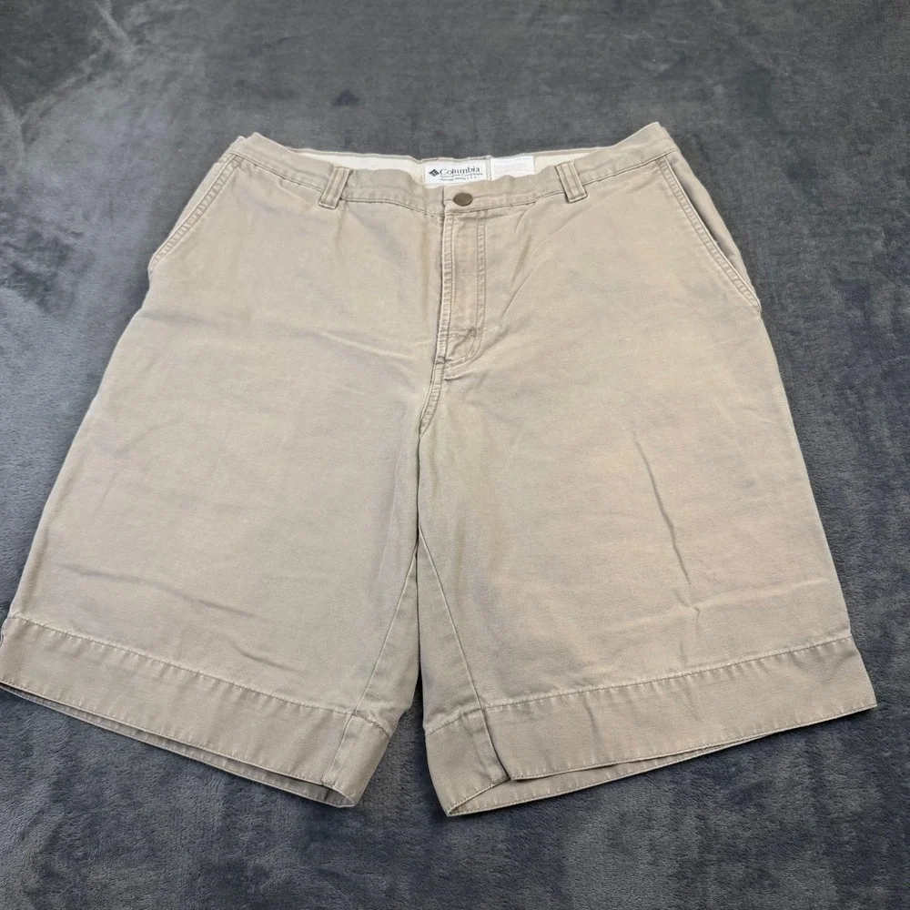 Columbia Chino Shorts Mens 34 Khaki Cotton Outdoor Casual Regular Fit